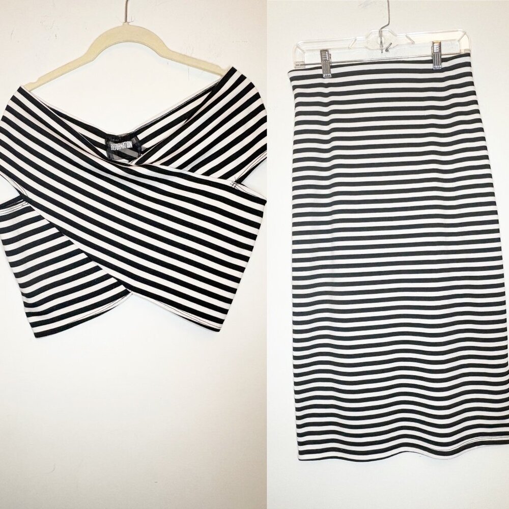 Reformation Shirt Skirt Outfit Large euc